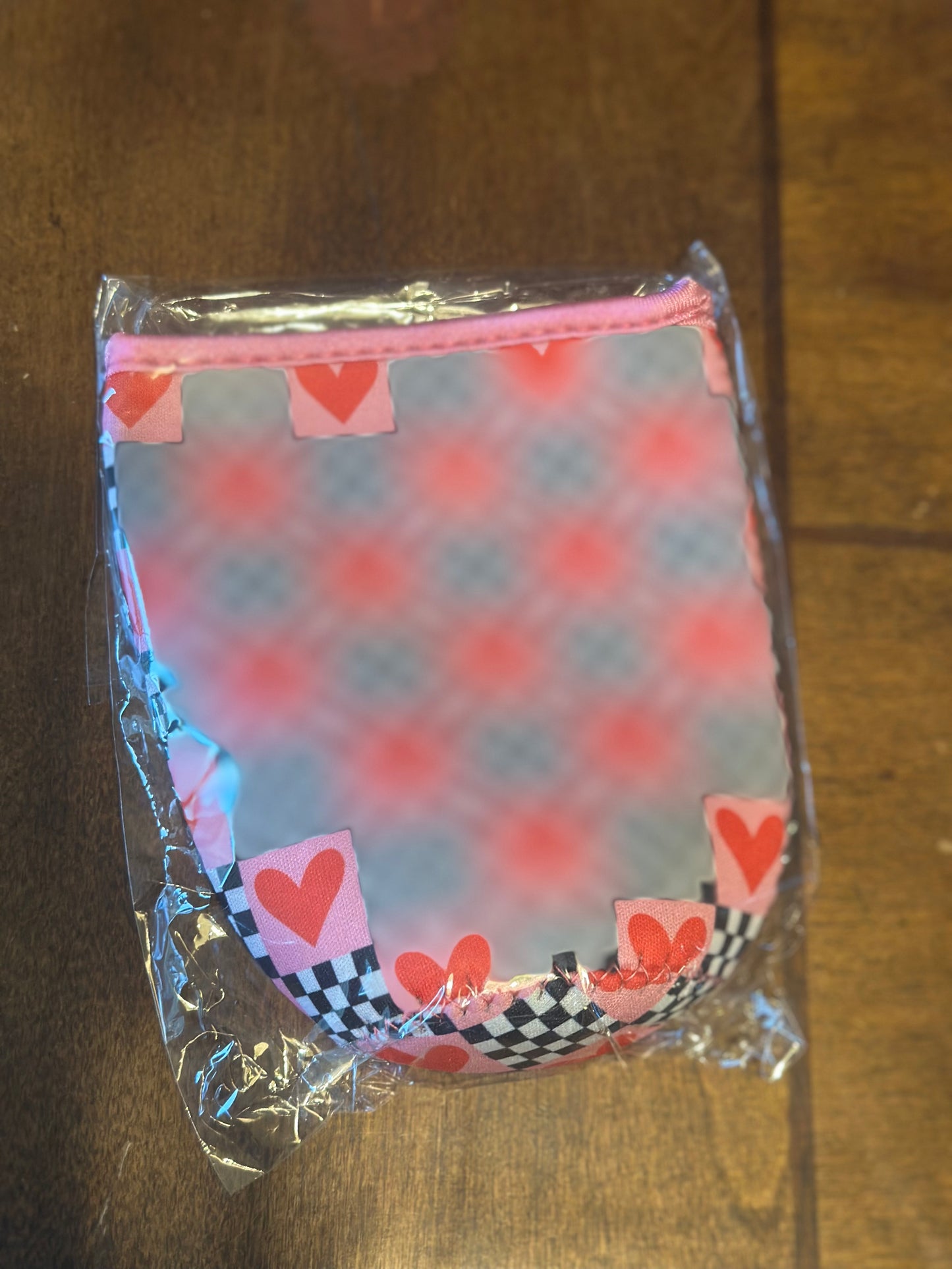 Hearts black and white checkered