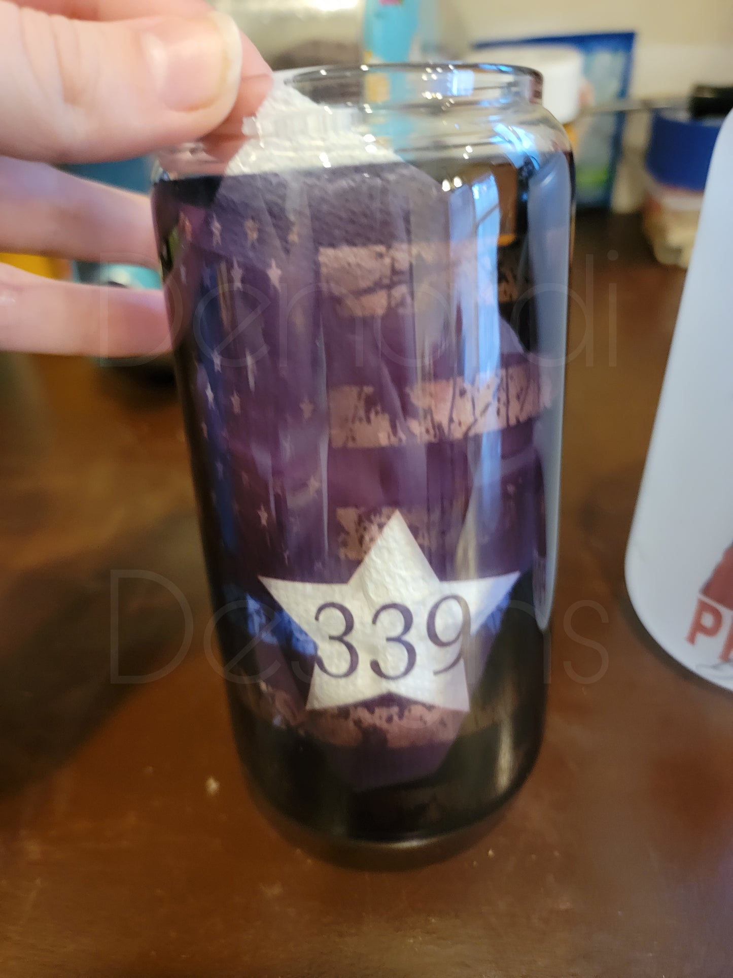 Thin blue clear 25oz